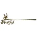 Krishna\'s Flute -- Silver Peacock With Hanging Bells (6\")