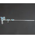 Krishna\'s Flute -- Silver with Blue Saphire