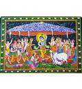 Wall Hanging -- Krishna Lifting Govardhan Hill (30\"x40\")