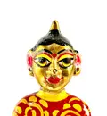Laddu Gopal Painted Brass Sitting Deity