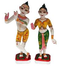 Marble Radha Krishna Deities (11")