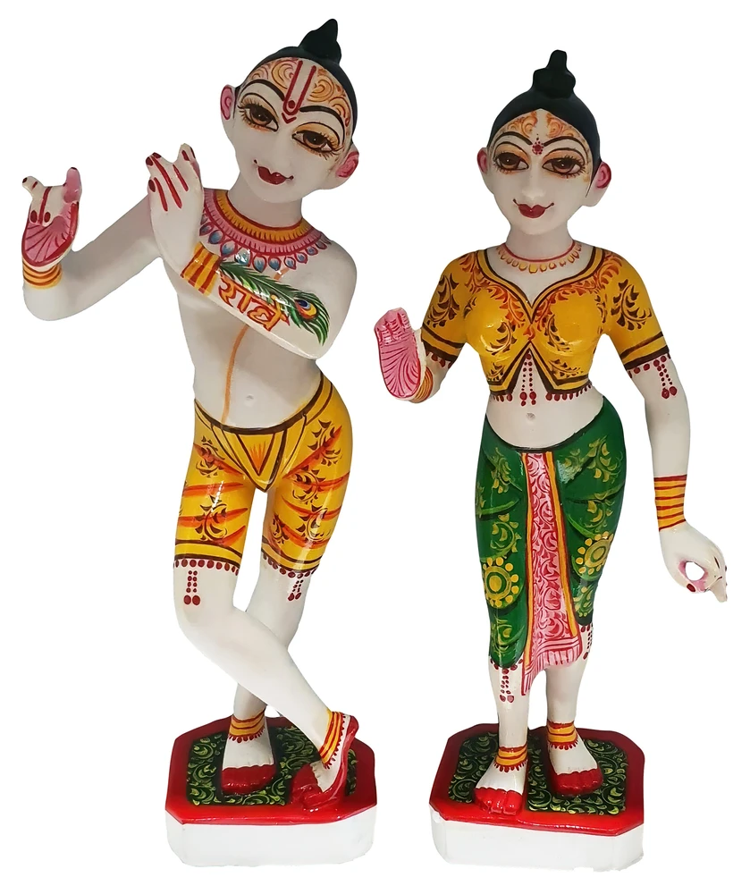 Marble Radha Krishna Deities (11\")