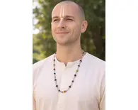 Multicolor Silver Tulsi Necklace - Large Beads