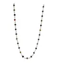 Multicolor Silver Tulsi Necklace - Large Beads