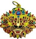 Lord Nrsimhadeva Pendant -- Copper Colored Back