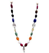 Nav Ratna Necklace (9 Gems / Navratan Mala) Oval Shape 16"