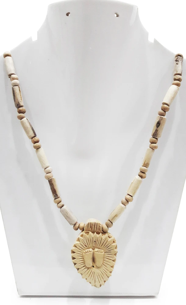 Tulsi Necklace with Pendant -- Big Lotus Feet of the Lord