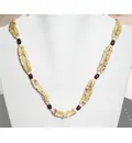 Tulsi Neck Beads - 3 Strand w/ Red & Small Round Beads