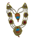 Crown and Necklace Set -- Kerry Colorful Diamonds Multicolored Thread Work (pair)