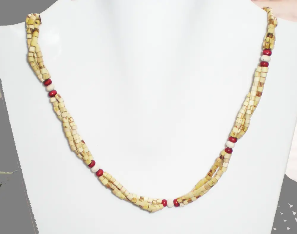 Tulsi Neck Beads - 3 Strand w/ Small Round & Colored Beads