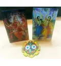 Acrylic Pictures of Lord Nrsimhadeva and Lord Caitanya with Jagannatha Magnet