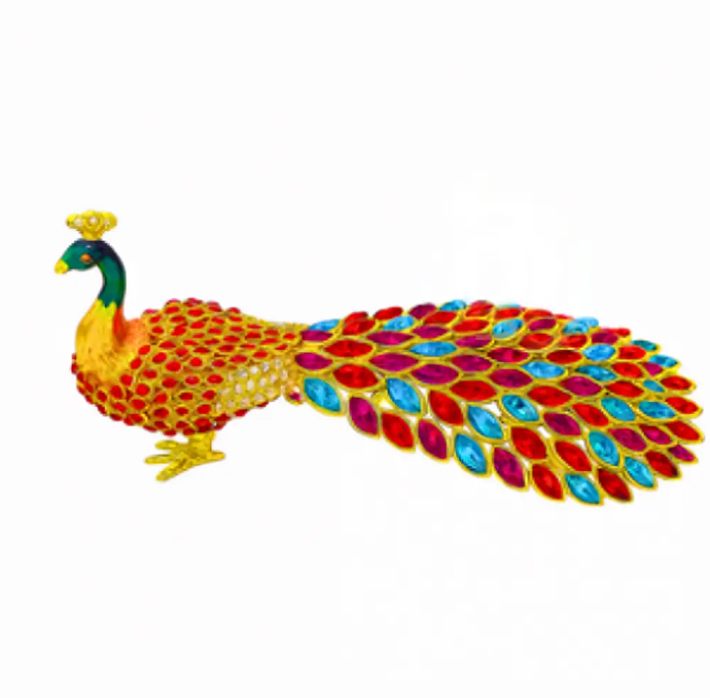 Peacock Long Trinket Box (Multi Color)