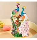 Peacock Pair Trinket Box (White)