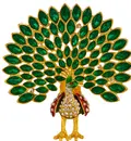 Peacock Trinket Box (Green Stones)
