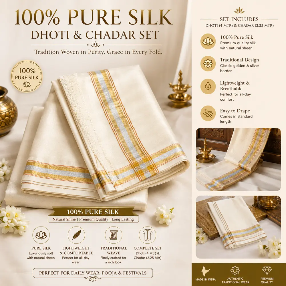 Silk Dhoti & Chadar Set