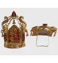 Radha Krishna Golden Stand with Diamonds