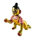 Radharani Painted Brass Sitting Deity