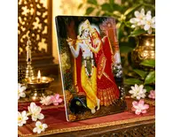 Radha Krishna in Red Dress Acrylic Stand -- Classic Radha Krishna Painting Radha Krishna in Red Dress Acrylic Stand -- Classic Radha Krishna Painting