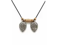 Radha Krishna Engraved Pendant with Wooden Beads Radha Krishna Engraved Pendant with Wooden Beads