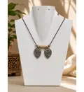 Radha Krishna Engraved Pendant with Wooden Beads