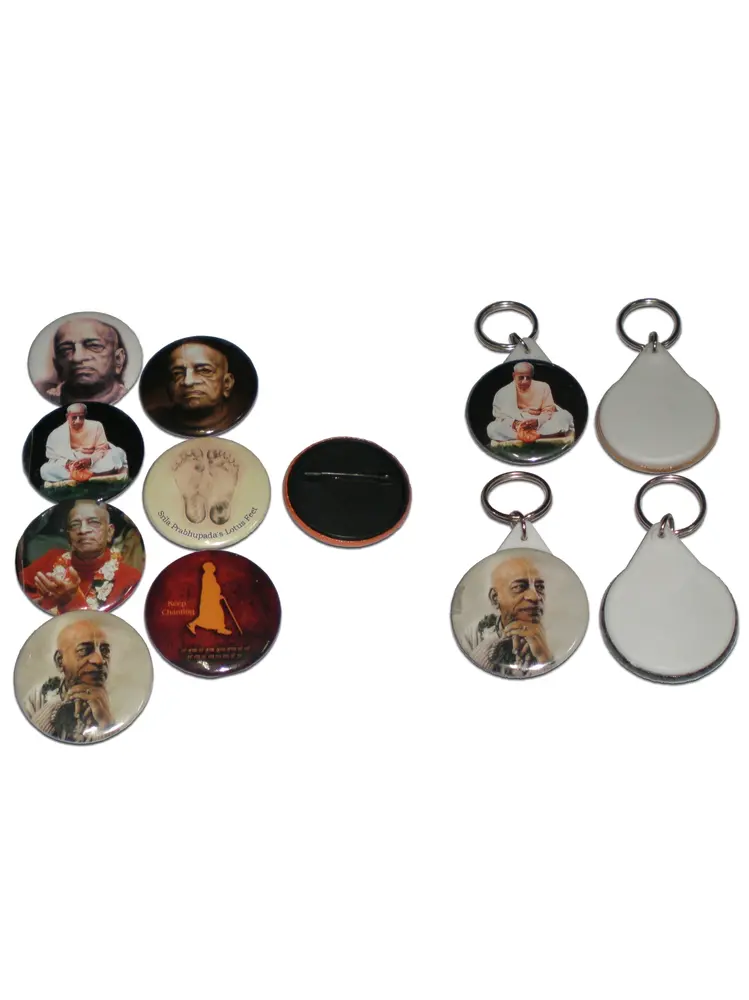 Srila Prabhupada Keychain and Brooch Mixed Set