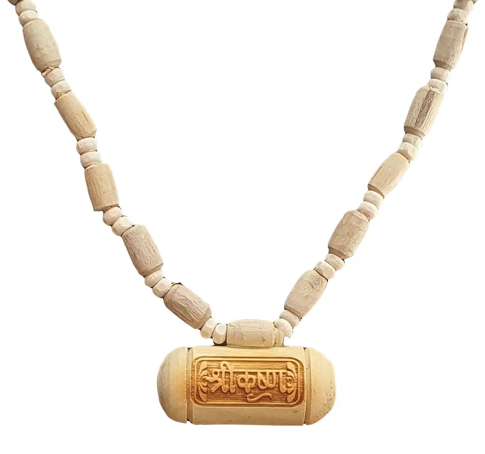 Masterpiece Hand Made Tulsi Necklace with Sri Krishna or Sri Radha Pendent