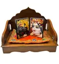 Portable Folding Temple Stand -- Wooden Handcrafted in Vrindavan