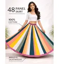Gopi Dress -- 48 Panel Skirt, Alternating Colors with Border