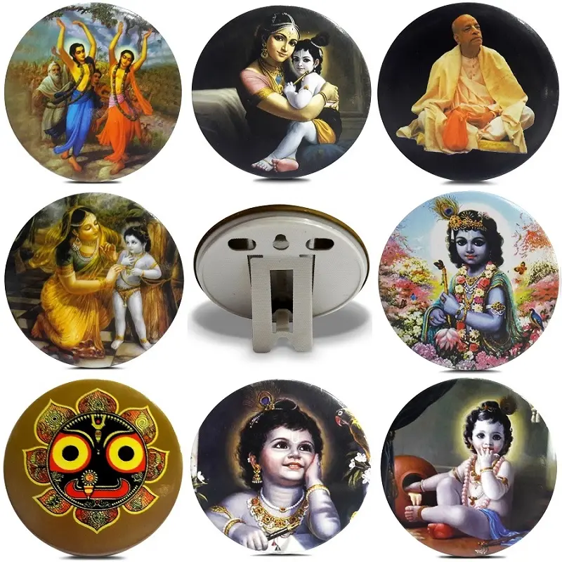 Pack of 8, Folding Altar Stands 3\" -- Krsna, Jagannatha, Prabhupada, Gaura Nitai