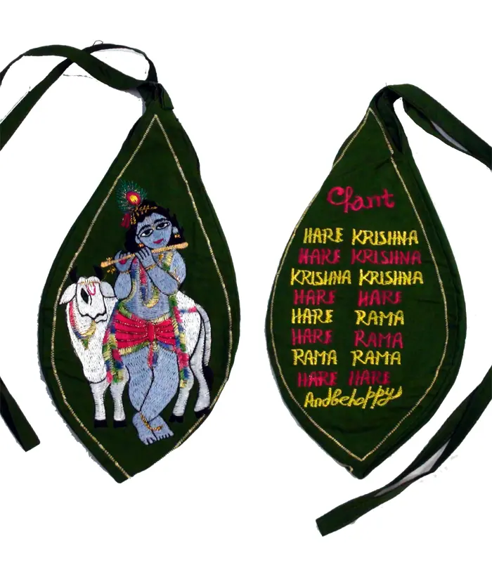 Krishna & Cow Japa Bead Bag