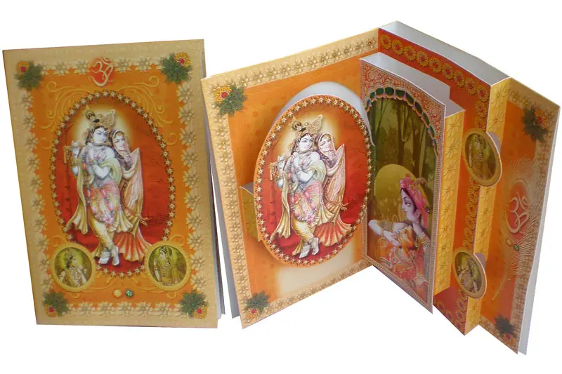 Orange Krishna Pop-Up Greeting Card