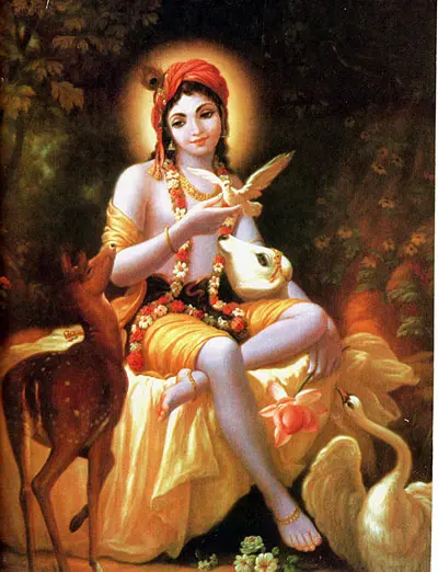 Krishna with Deer Greeting Card Pack of 10