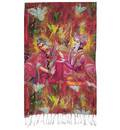 Jute Scarf for Matajis -- Digital Print, Radha Krishna