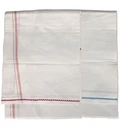 Dhoti White Cotton THICK -- Fancy Narrow Color Borders