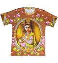 T-Shirt: Krishna Holding Flute (brown) -- All-over print