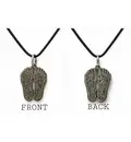 Double side engraved Krishna\'s Feet Pendant