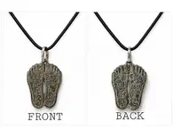 Double side engraved Krishna's Feet Pendant