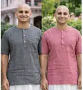 Kurta -- Cotton Khadi, Plain Color