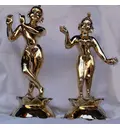 Radha Krishna Deities (Brass 16\" Lotus Base)
