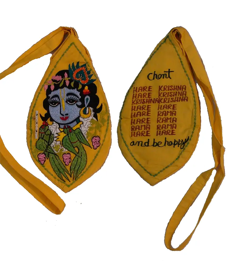 Krishna and Parrot Japa Bead Bag