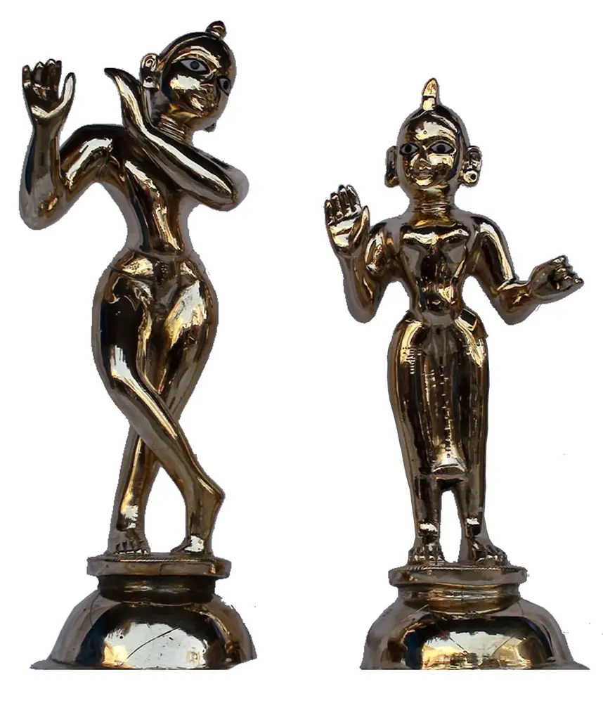 Radha Krishna Deities (Brass 14\")